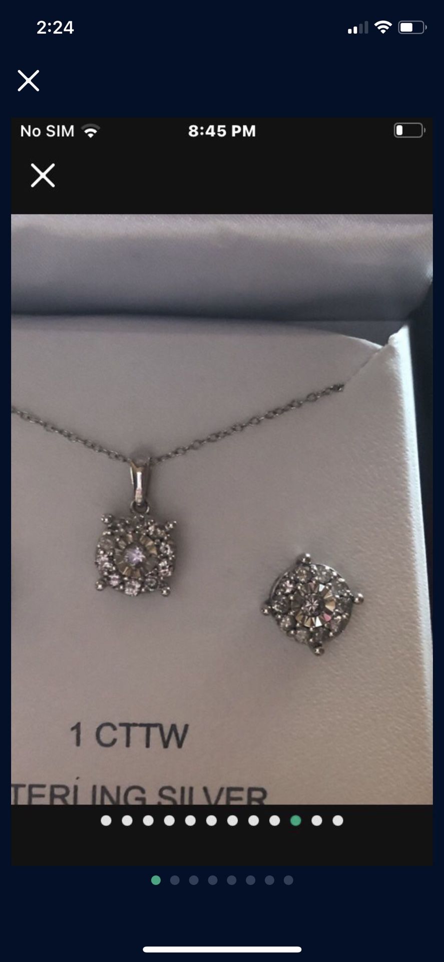 Beautiful Brand New Diamond necklace,and Matching Earrings