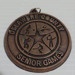 2007 State Senior Games Delaware County Brown Medal Metal 2".
