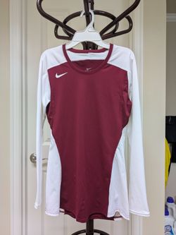 Nike women's dri-fit long sleeve t shirt red and white size M