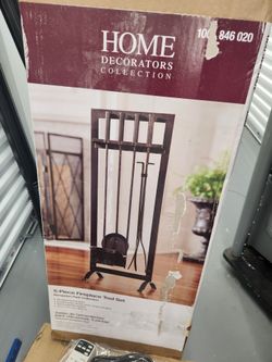 Fireplace tools and wood log rack new in box
