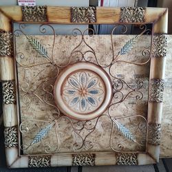 Large wall decor - Tan/brown/green leaves