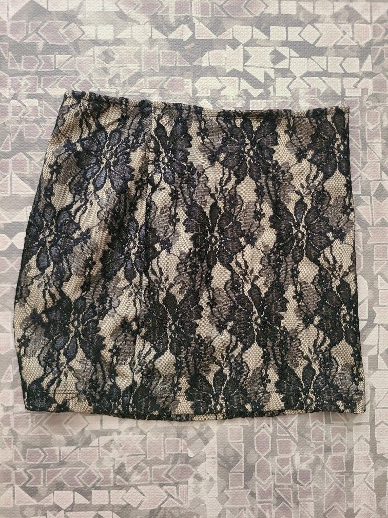 Black and Tan Miniskirt, Size S