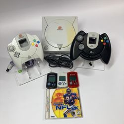 Sega Dreamcast Video Game Console White HKT-3020 Yellow Housing + Extras!
