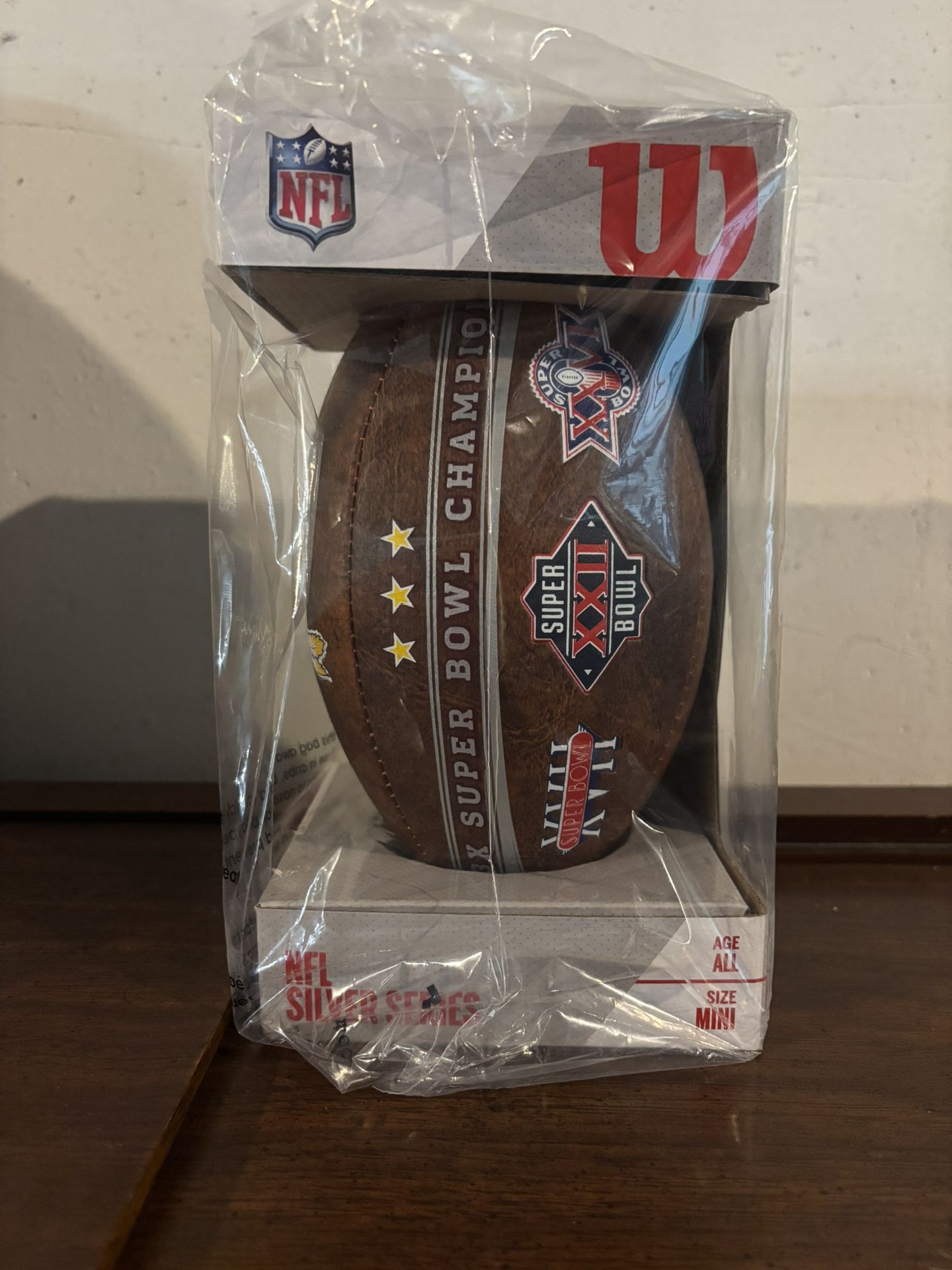 Washington Redskins Official Wilson NFL Silver Series 9" End To End Ball NIB