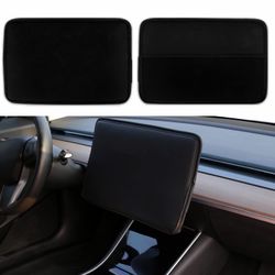 Screen Protector Cover Compatible With Tesla Model 3 Model Y Center Console Display Cover Folding Sun Shade Sleeve Screen Protection From Scratch, Dus