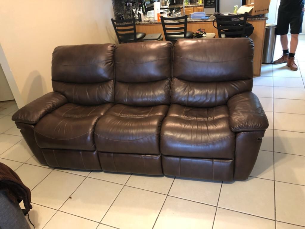 genuine all leather Reclining sofa