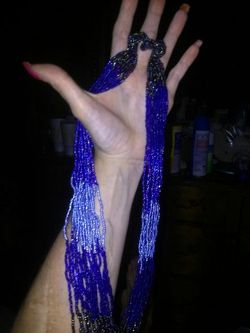 Gorgeous ombre blue seed bead necklace