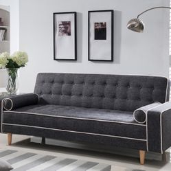 Futon Couch Available In Dark Gray & Dark Brown 