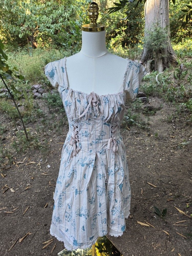 Disney Cinderella Blue and White Cottagecore Midi Dress