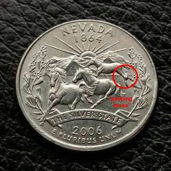 2006-P Nevada State Quarter "pooping horse" cud error coin