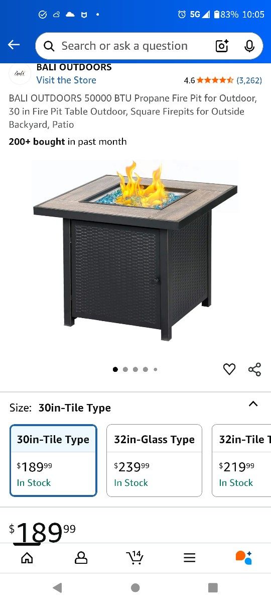 Outdoors Propane Fire Pit