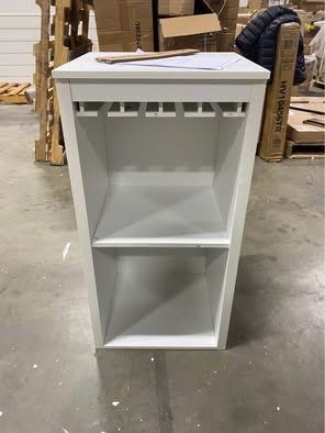 New Assembled Modular Wine Bar Cabinet with Storage Shelves and Wine Glasses Rack