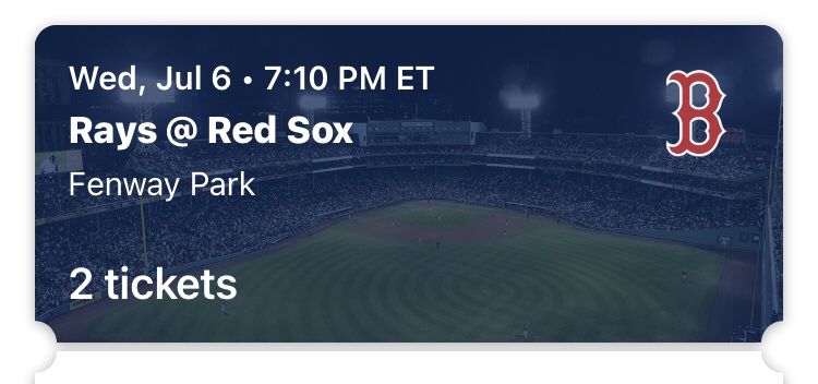 Tickets To Red Sox Game Tomorrow Night!