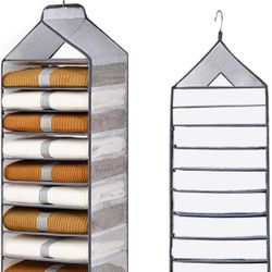9-Shelf Hanging Closet Organizer and Storage PVC Hanging Shelves 
