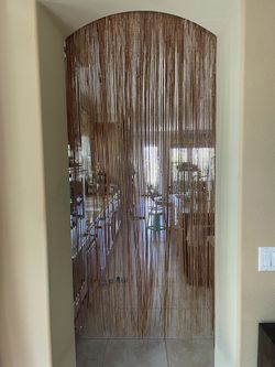 2 pcs Bamboo Sticks Beaded Door Curtain Window Screens 35.5"x 80"