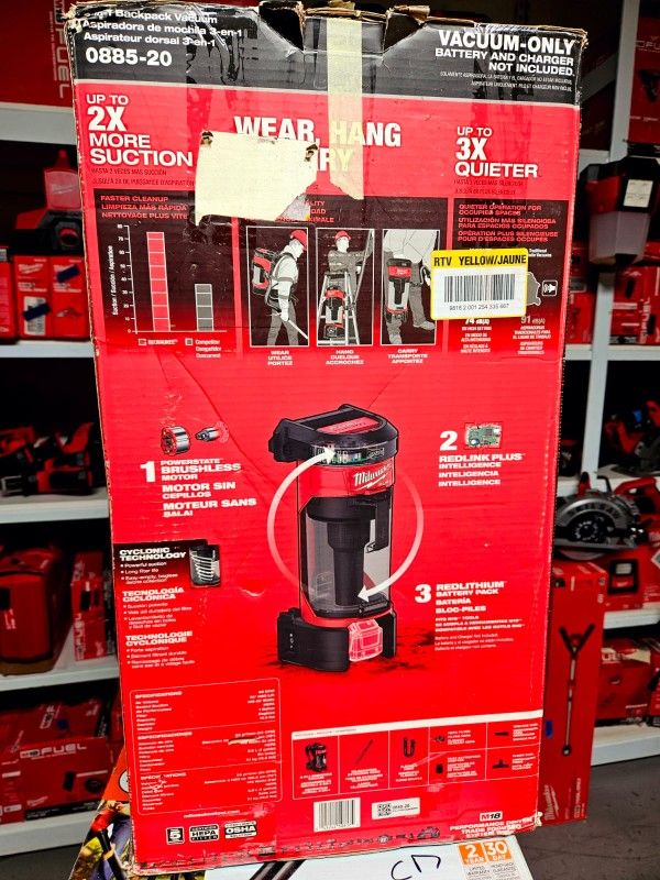 Milwaukee
M18 FUEL 18-Volt Lithium-Ion
Brushless 1 Gal. Cordless 3-in-1
Backpack Vacuum (Vacuum-
Only)