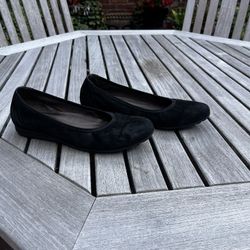 Gabor Black Suede Shoes Ballet Flats Sz 9 US