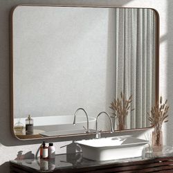 30x40 Inch Bathroom Vanity Mirror with Stainless Steel Frame Modern Mirror
