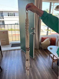 Macrame beaded plant holder