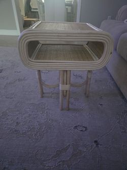 Natural Rattan Cane Side Table