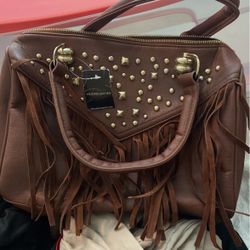 Black Rivet Brown Purse 