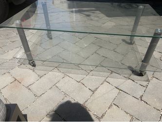 Glass coffee table 2 tier