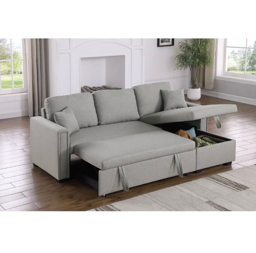 Reversible Pull Out Sleeper Sofa Bed Couch with Storage Chaise