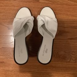 White Anne Klein Slides