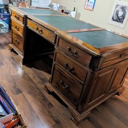 Vintage / Antique Solid Wood Executive Partners Desk
