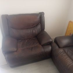 Leather Couch, Love Seat And Recliner $250