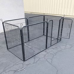 (Brand New) $85 Heavy Duty 6-Panel Dog Playpen, Each Panel 32” Tall X 32” Wide Pet Exercise Fence Crate Kennel Gate 