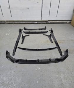 Fit BMW G07 X7 M Sport Black Front/Rear Spoiler Lips+Side Skirt Bumper body Kit 2019-2022