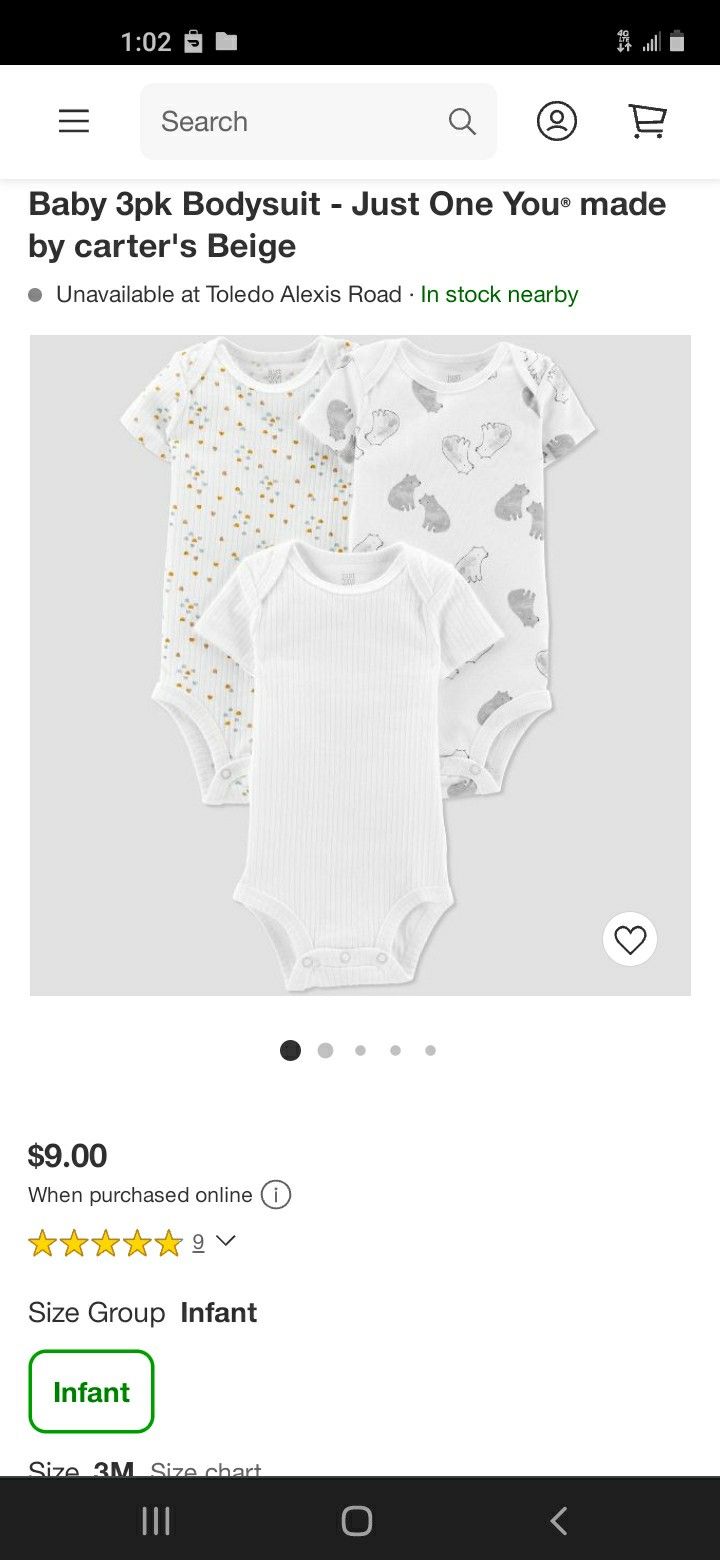 Baby 3pack Bodysuit - Just One You Made By Carters