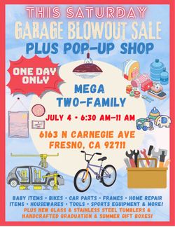 THIS SATURDAY - Mega Blowout Garage Sale