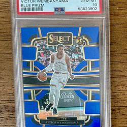 2023-24 Select VICTOR WEMBANYAMA #87 Blue Prizm RC Rookie PSA 10 SA Spurs