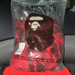 Red Camouflage BAPE Shark Full Zip Hoodie