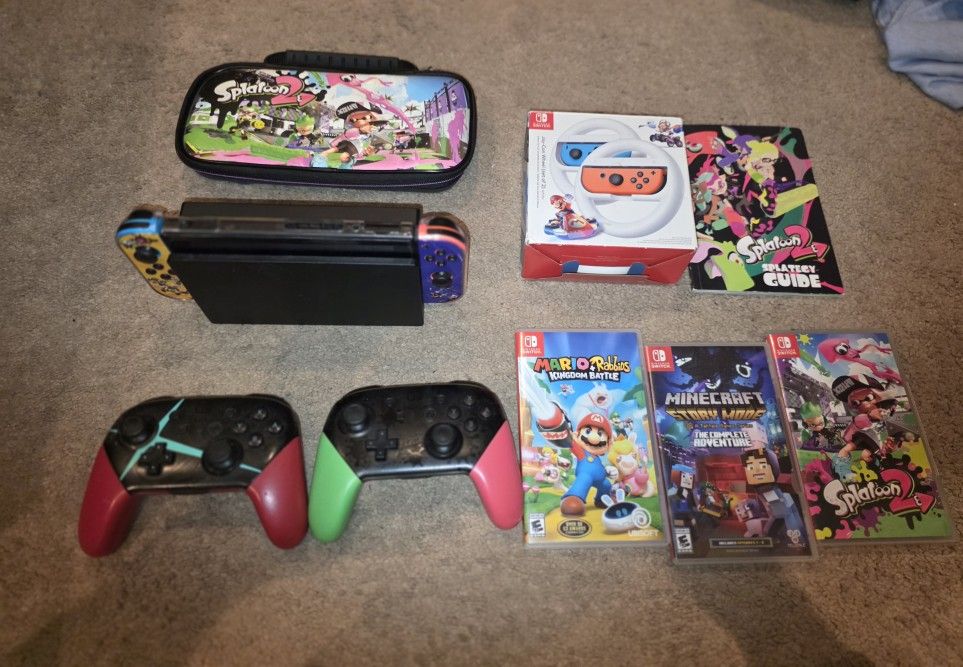 Nintendo Switch Bundle-Games + Controllers-Great Condition
