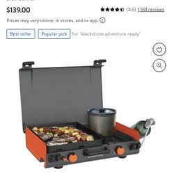 Blackstone Adventure Ready 14" Propane Camping Griddle with Side Burner
