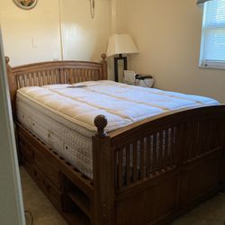 Wooden Bed & Mattress