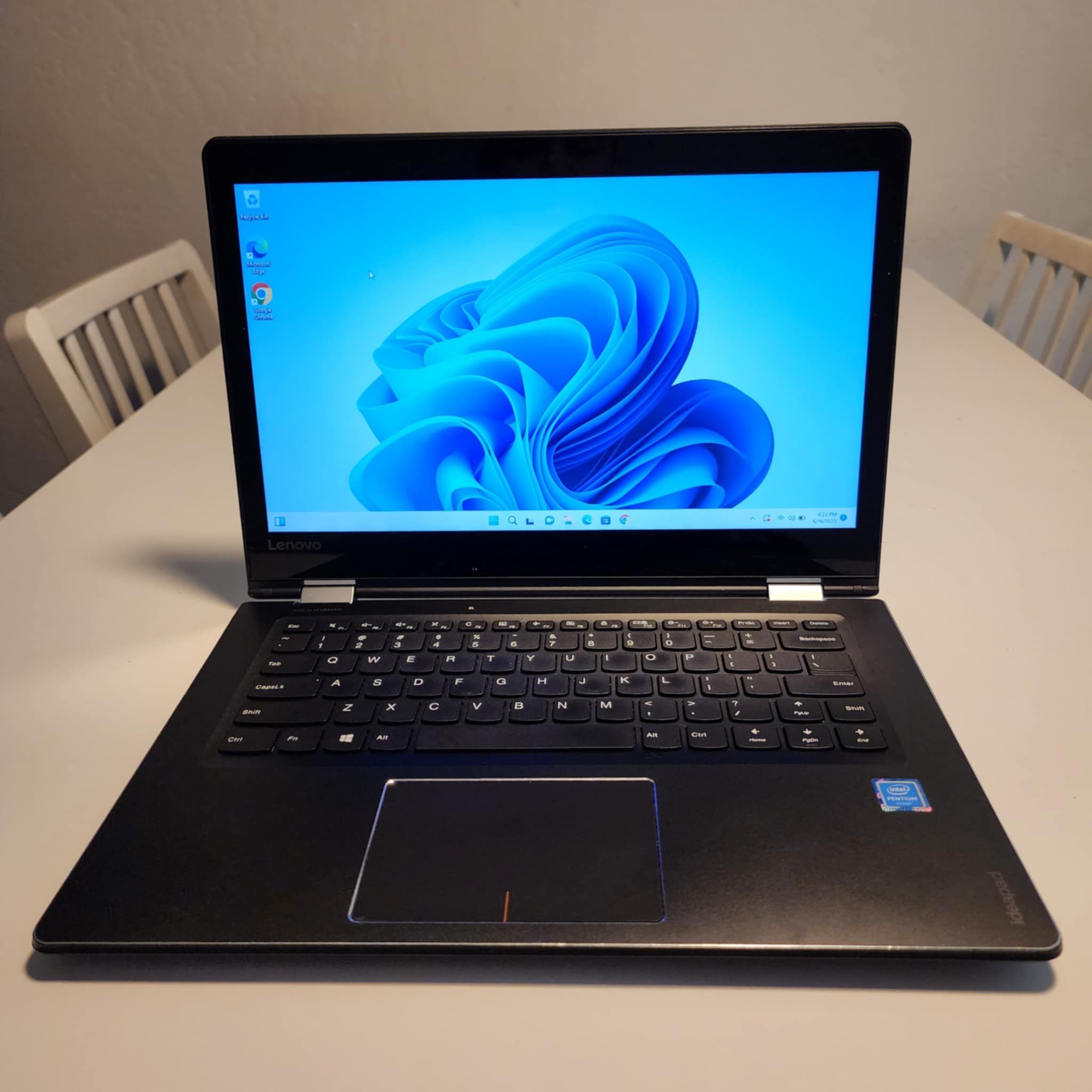 Lenovo IdeaPad Flex 4-1470 14" Laptop touchscreen FLEX Intel Pentium 4405U 4GB RAM 120GB SSD Windows 11 pro. Microsoft office installed. It has so