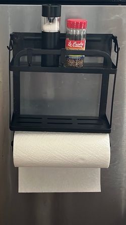 Magnetic Fridge Organizer with Paper Towel Holder
