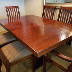 Wood Dining Table and Chairs 
