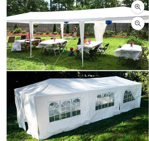 10'x30' Wedding Party Tent Outdoor Canopy Tent with 8 Side Walls White' I1 .