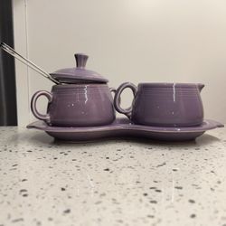 Fiestaware Lilac Sugar And Creamer