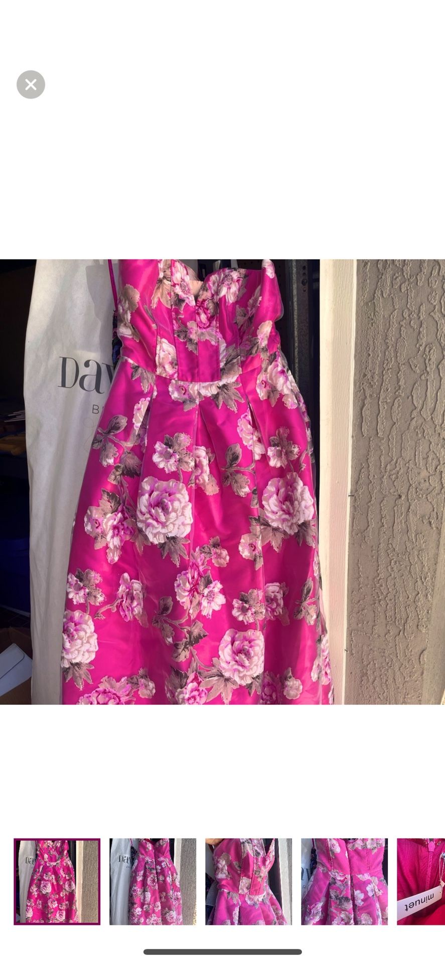 Pink floral prom dress. Never worn before size M