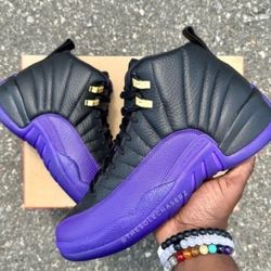 Jordan 12s Black And Purple