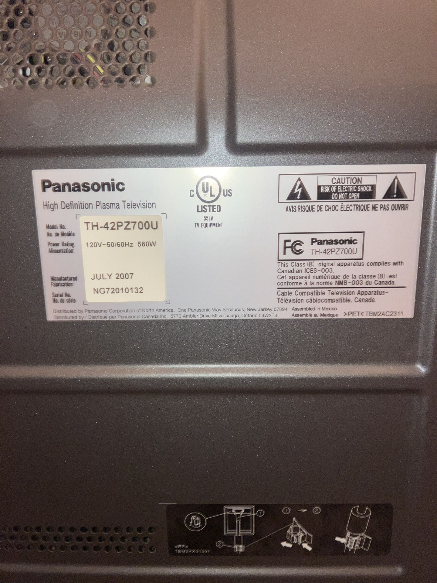 Panasonic 42 Inch Plasma Non Smart Tv