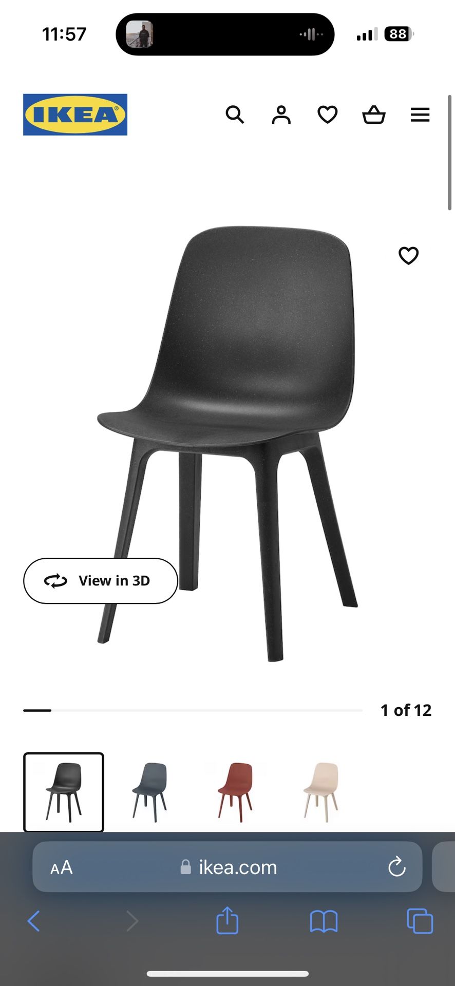 IKEA ODGER Chair, anthracite