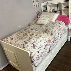 Twin Bed With Trundle (2 Mattress Included)
