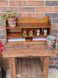 Vintage Wood Apothecary Shelf or Cubby Desk Tabletop Organizer